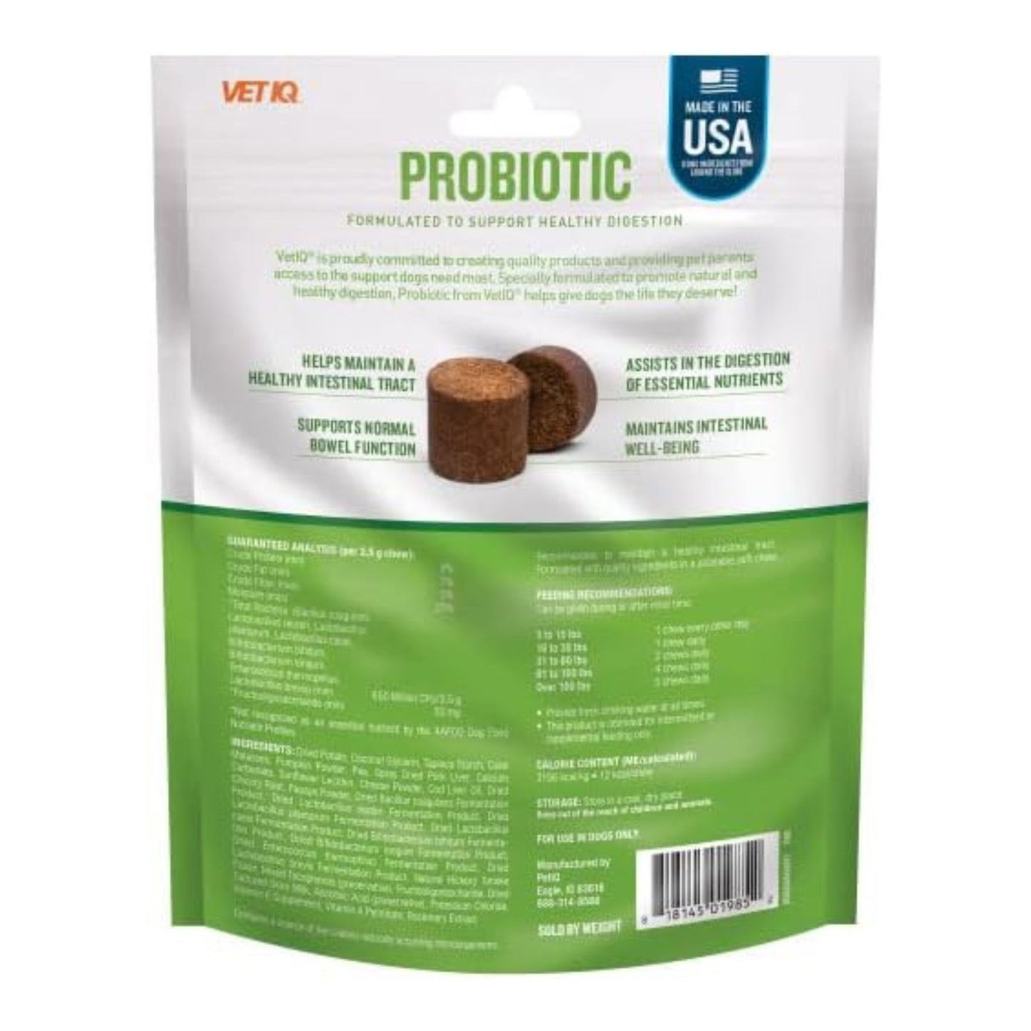 Vetiq Probiotic Digestive Support Soft Chew Hickory Smoke 60count