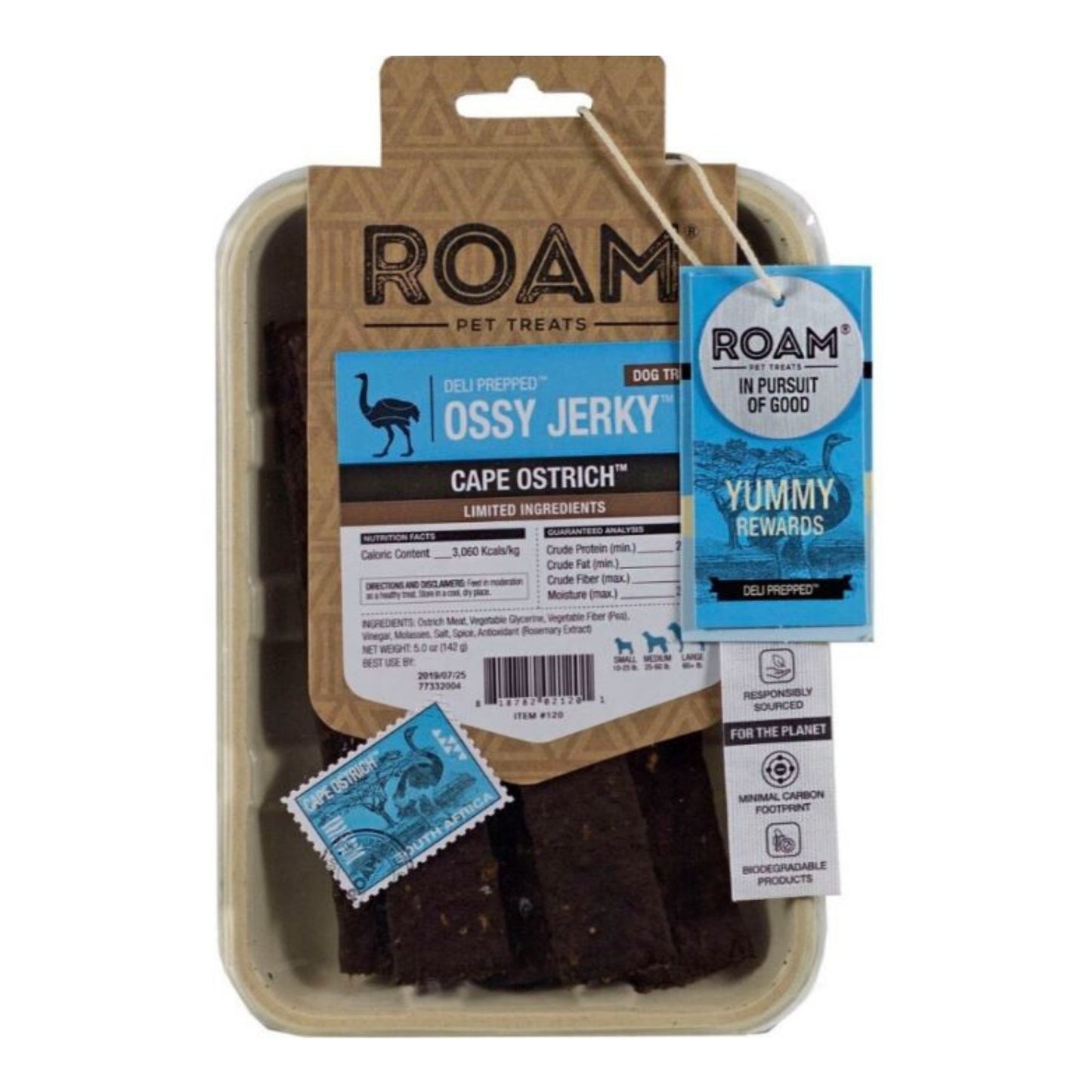 Roam Deli Prepped Ossy Jerky Ostrich 5oz.