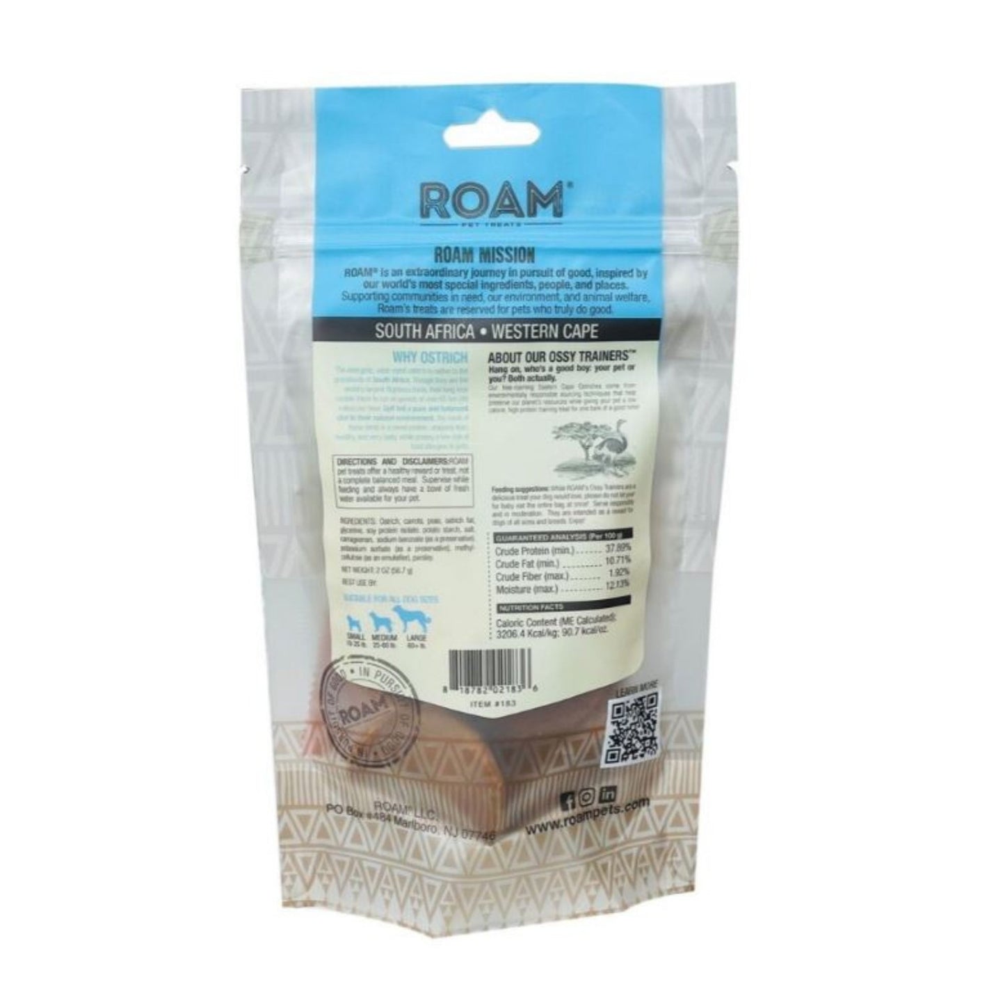 Roam Training Treats Ostrich 1oz.