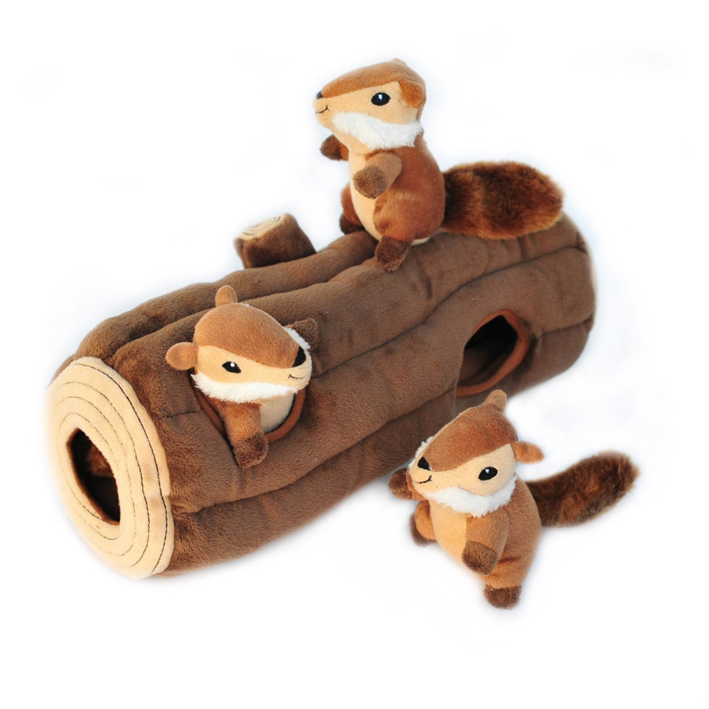 ZippyPaws Zippy Burrow Dog Toy Chipmunks Log 1ea/XL