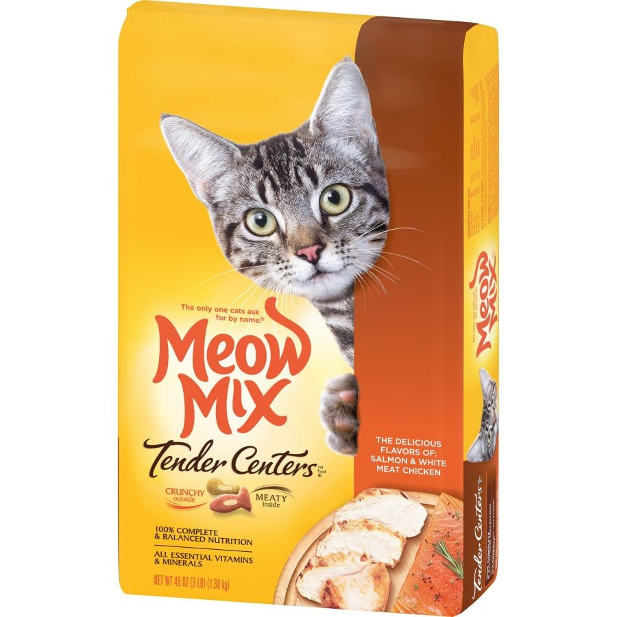 Meow-Mix Tender Centers Dry Cat Food Salmon & Chicken 1ea/3 lb