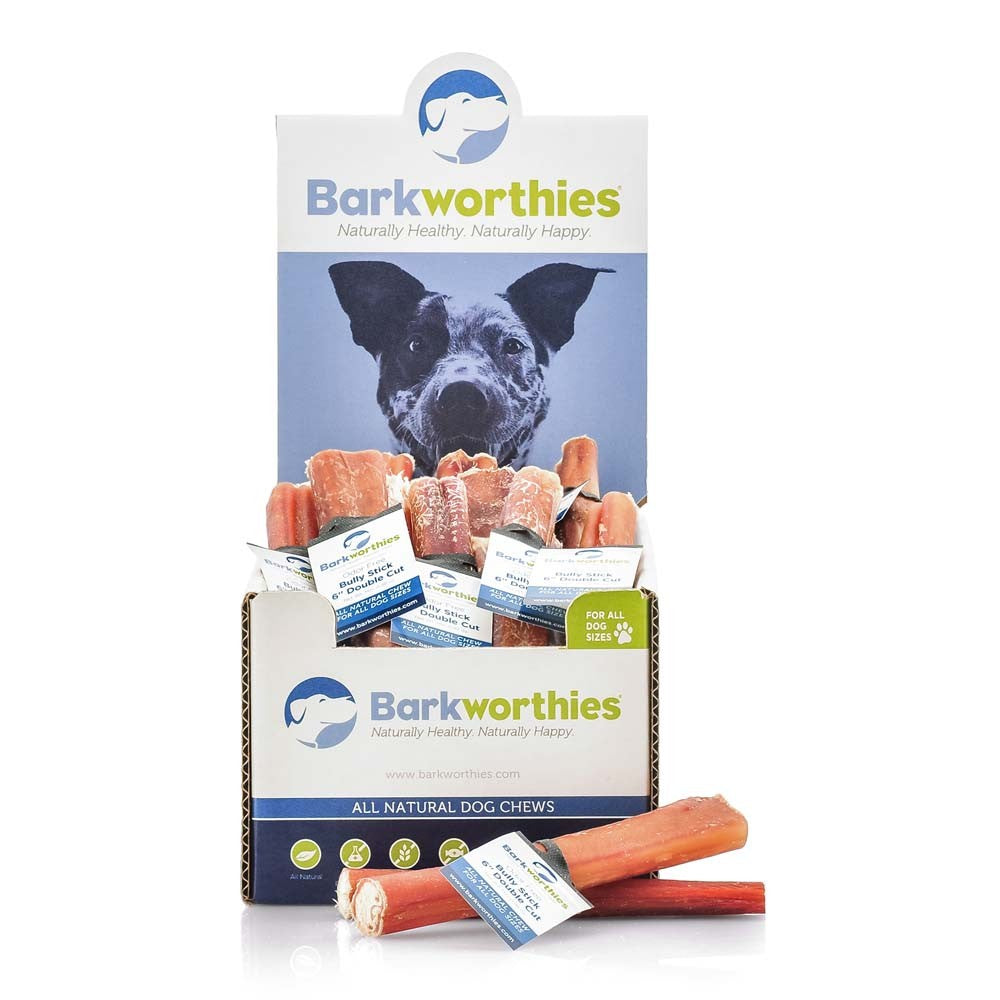 Barkworthies Odor Free Double Cut Bully Stick 50ea/6 in, 50 ct