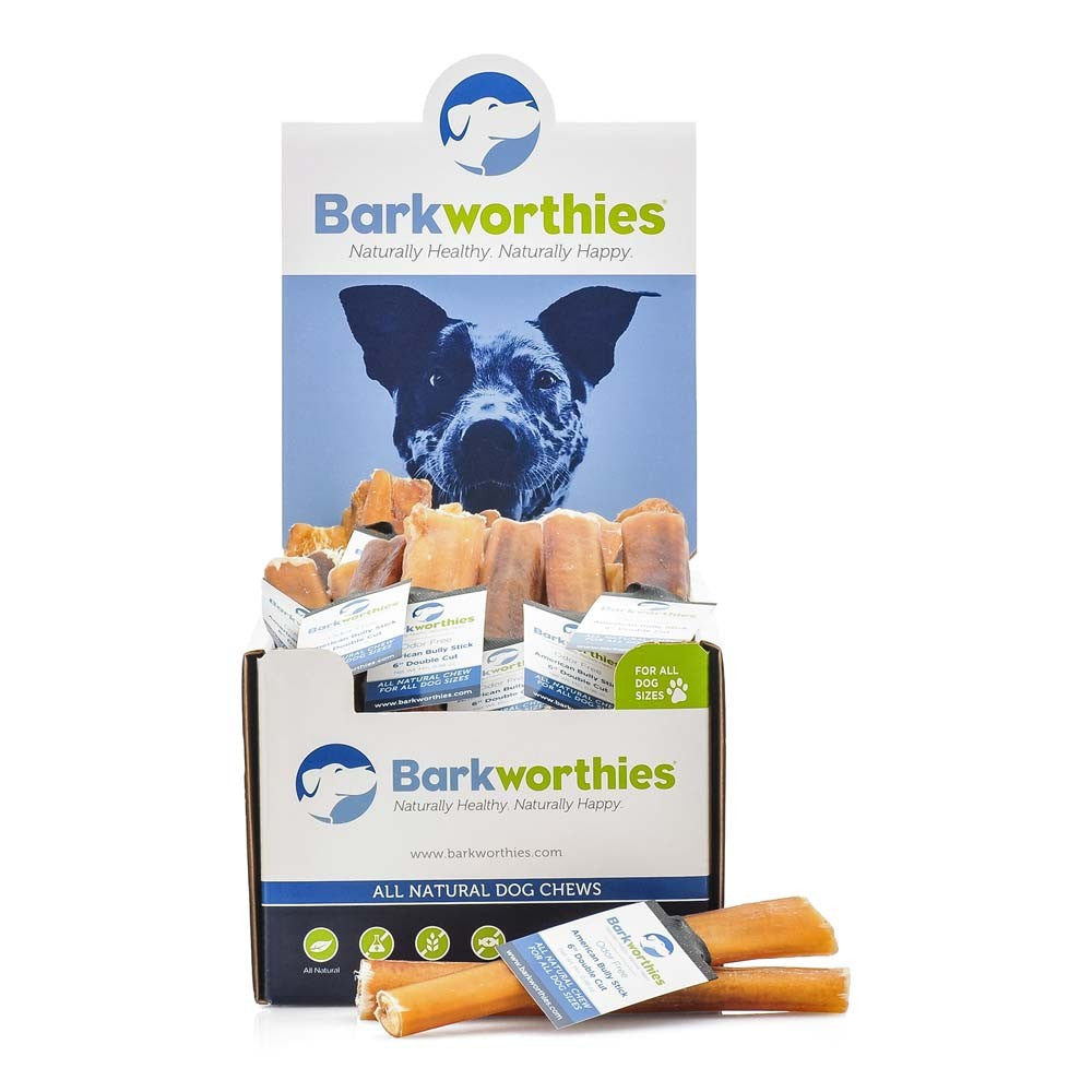 Barkworthies Odor-Free USA Baked Double Cut Bully Stick 50ea/6 in, 50 ct