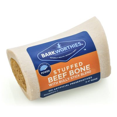 Barkworthies Shin Bone Stuffed With Bully Stick 3-4 in, 15 ct