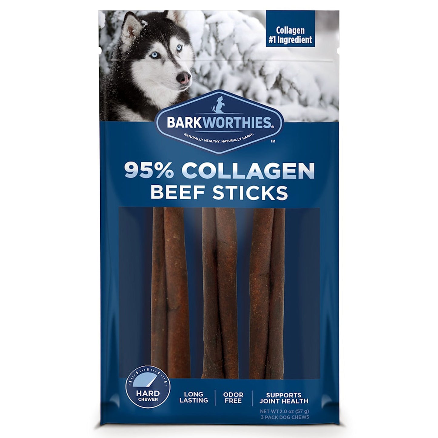 Barkworthies Dog Collagen Grain Freer Stick 6 Inch 3 Pack (Case Of 6)
