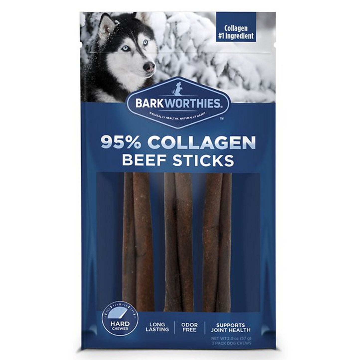 Barkworthies Dog Collagen Beef Stick 6In 3Pk