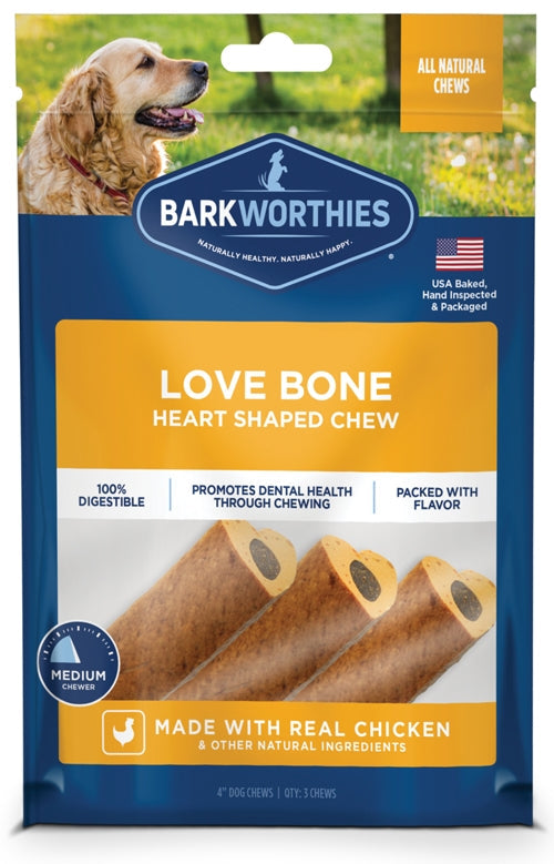 Barkworthies Dog Love Bone 4In 45Ct
