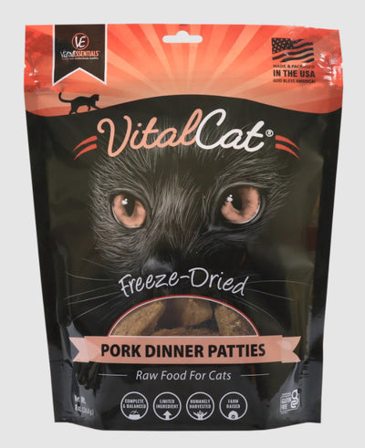 Vital Essentials Cat Freeze-Dried Patties Pork 8oz.