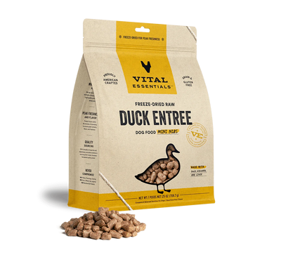 Vital Essentials Dog Freeze-Dried Mini Nibs Duck 25oz.