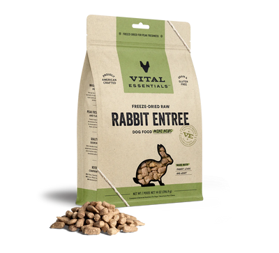 Vital Essentials Dog Freeze-Dried Mini Nibs Rabbit 14oz.