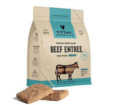 Vital Essentials Dog Freeze Dried Patties Beef 30oz.