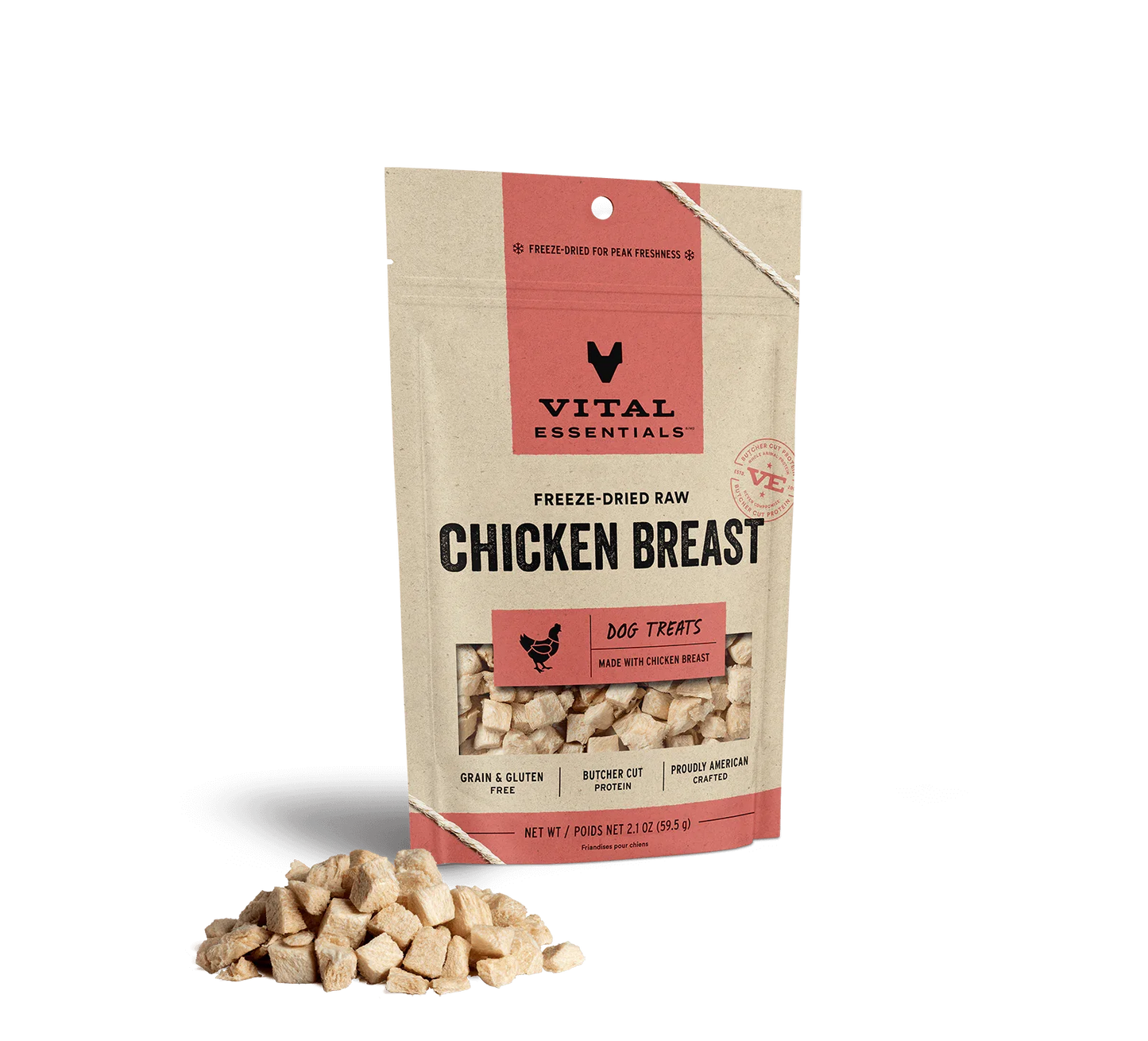 Vital Essentials Dog Freeze-Dried Treat Chicken Breast 2.1oz.