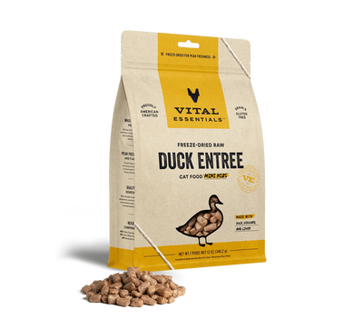 Vital Essentials Cat Freeze Dried Mini Nibs Duck 12oz.
