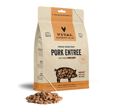 Vital Essentials Cat Freeze Dried Mini Nibs Pork 12oz.
