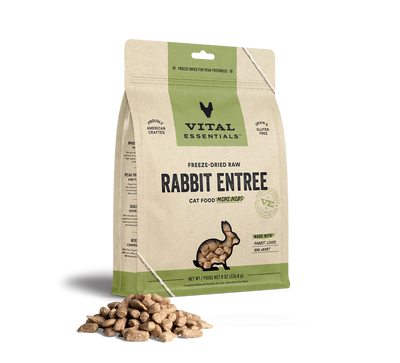 Vital Essentials Cat Freeze Dried Mini Nibs Rabbit 8oz.