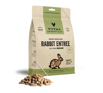Vital Essentials Cat Freeze Dried Mini Nibs Rabbit 12oz.