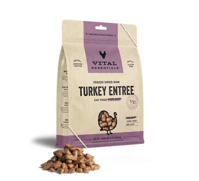 Vital Essentials Cat Freeze Dried Mini Nibs Turkey 8oz.
