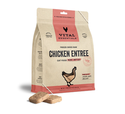 Vital Essentials Cat Freeze Dried Mini Patties Chicken 8oz.
