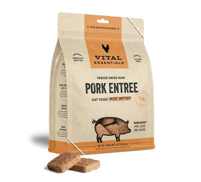 Vital Essentials Cat Freeze Dried Mini Patties Pork 8oz.