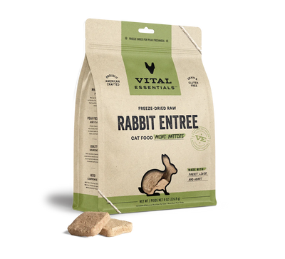 Vital Essentials Cat Freeze Dried Mini Patties Rabbit 8oz.