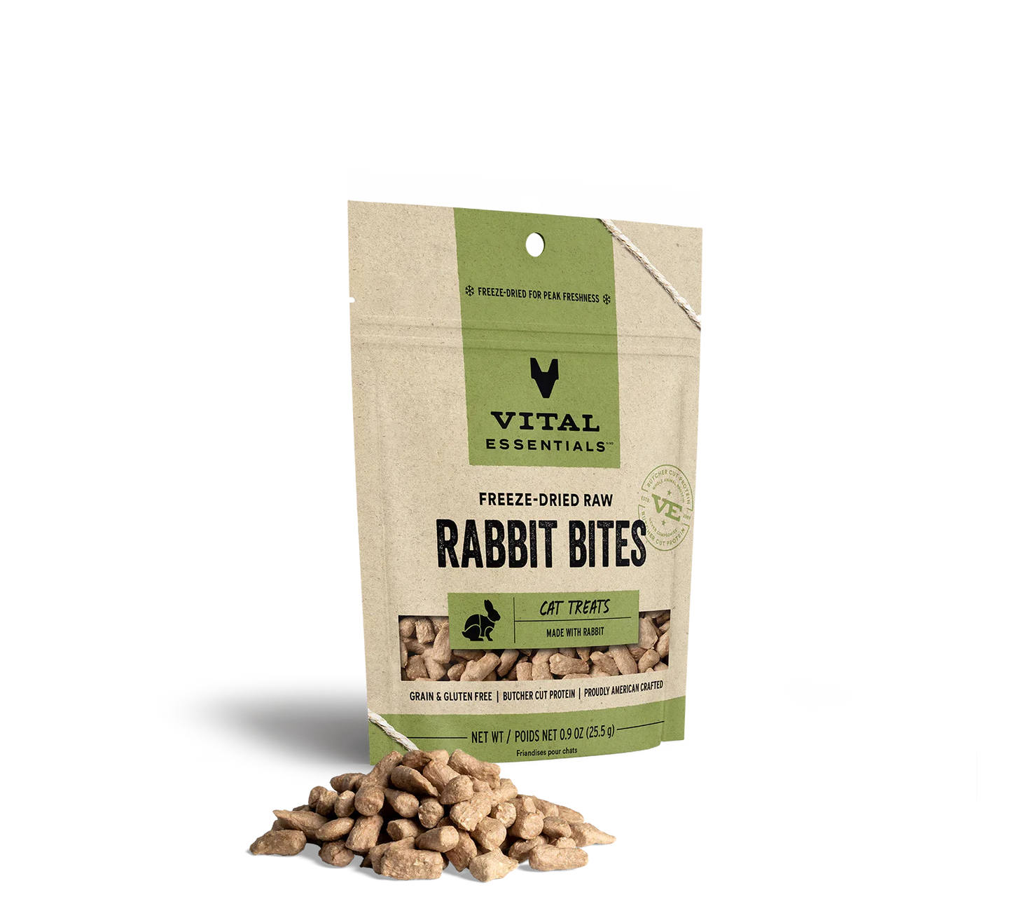 Vital Essentials Cat Freeze-Dried Treat Bites Rabbit 0.9oz.