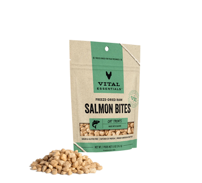 Vital Essentials Cat Freeze-Dried Treat Bites Salmon 1.1oz.