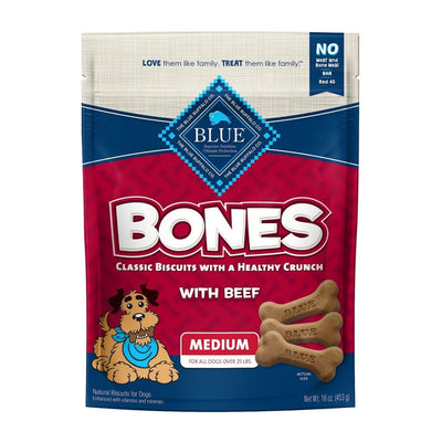 **Blue Buffalo Bones Dog 16oz. Beef Medium Biscuit