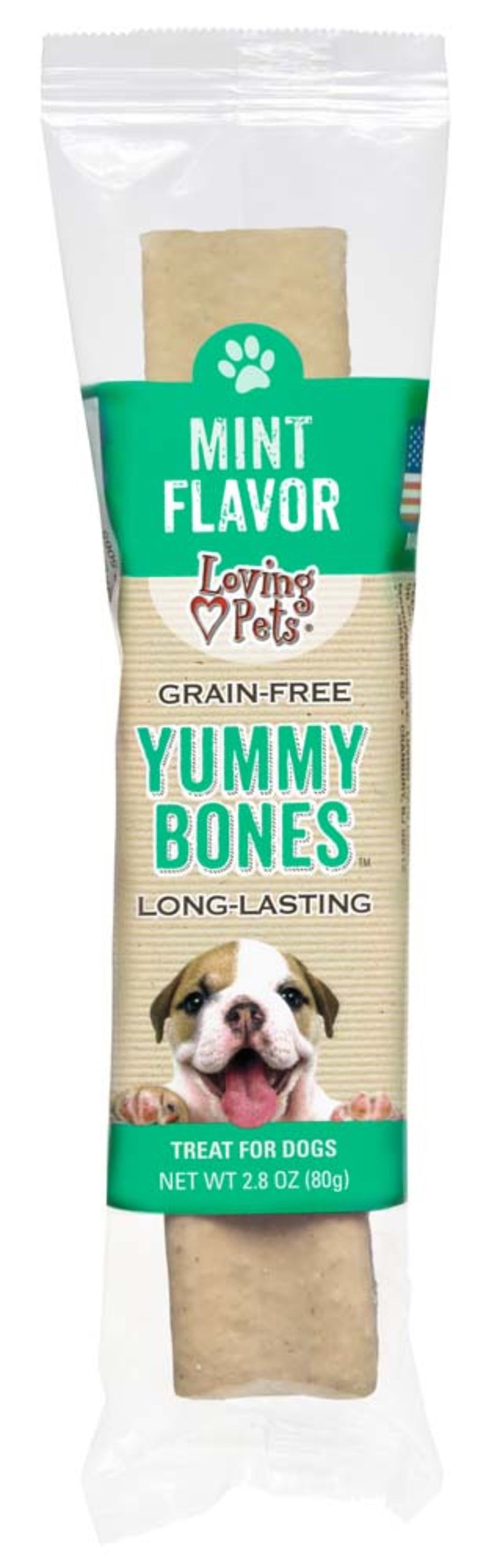 Loving Pets Yummy Bone Flavor Filled Dog Treat Mint 15ea/2.8 oz