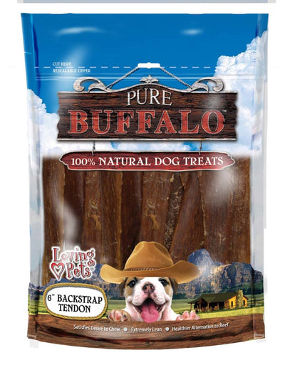 Loving Pets Pure Buffalo Backstrap Tendon Dog Treat 1ea/20 pk, 4-6 in