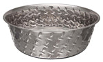 Loving Pets Diamond Plate Bowls with Non Skid Bottom Dog Dish Bowl Silver 1ea/3 qt