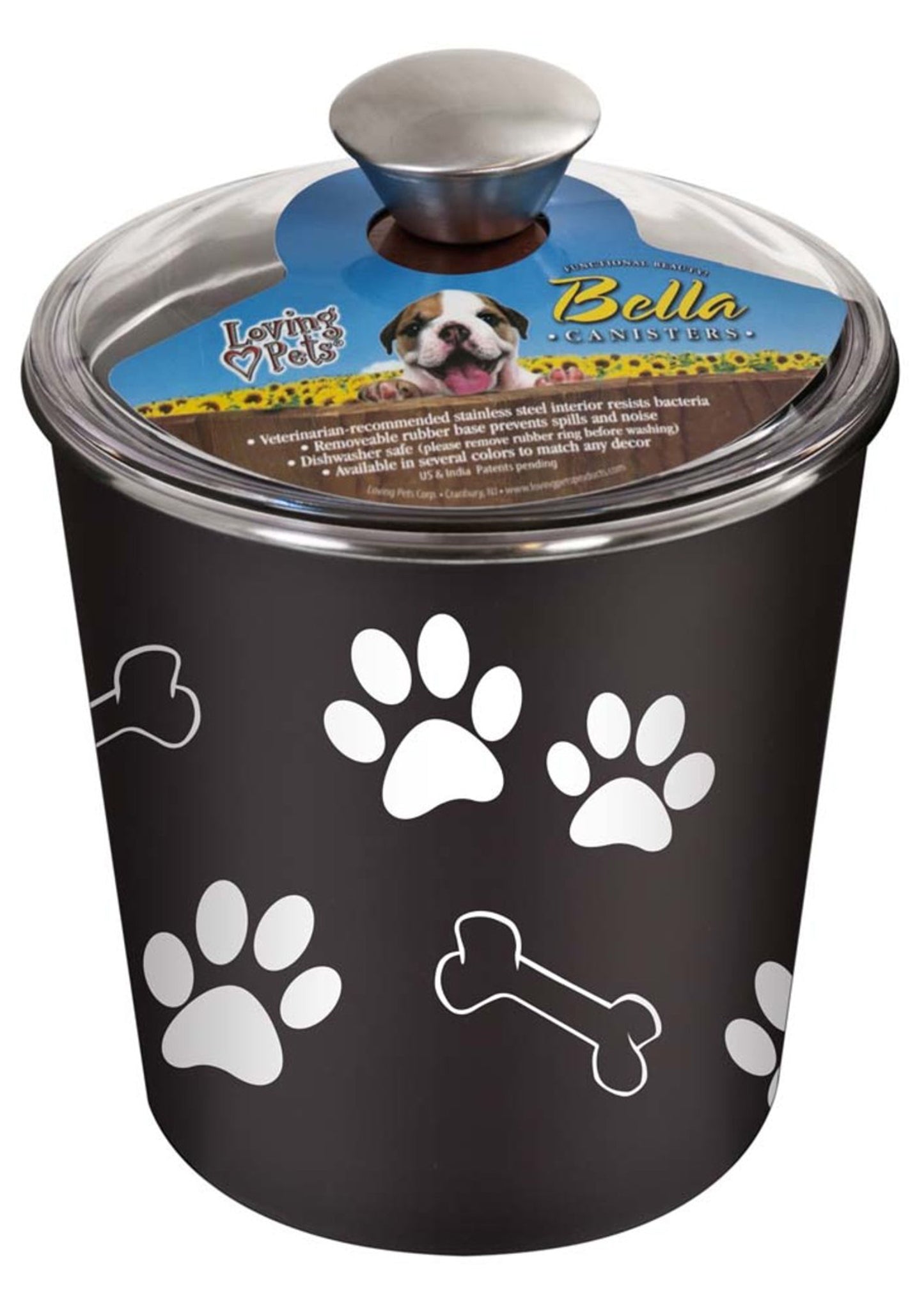 Loving Pets Treat Canister Espresso 1ea