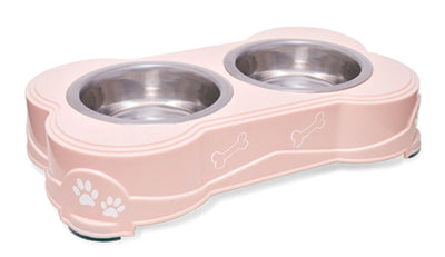 Loving Pets Double Diner Dog Bowl Paparazzi Pink 1ea/MD