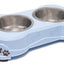 Loving Pets Double Diner Dog Bowl Murano Blue 1ea/SM