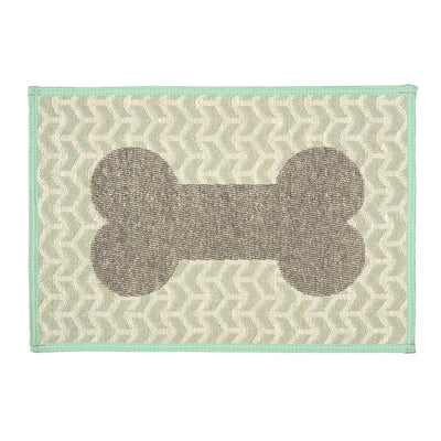 Loving Pets Bella Fashion Mats Geometric Bone Aqua 1ea