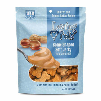 Loving Pets Bone-Shaped Soft Jerky Dog Treat Chicken & Peanut Butter 1ea/6 oz