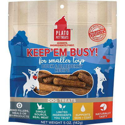 Plato Dog Keep Em Busy Duck And Blueberry Treats Small 5oz.