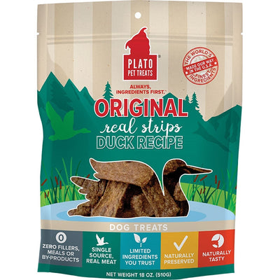 Plato Dog Strips Duck 18oz.