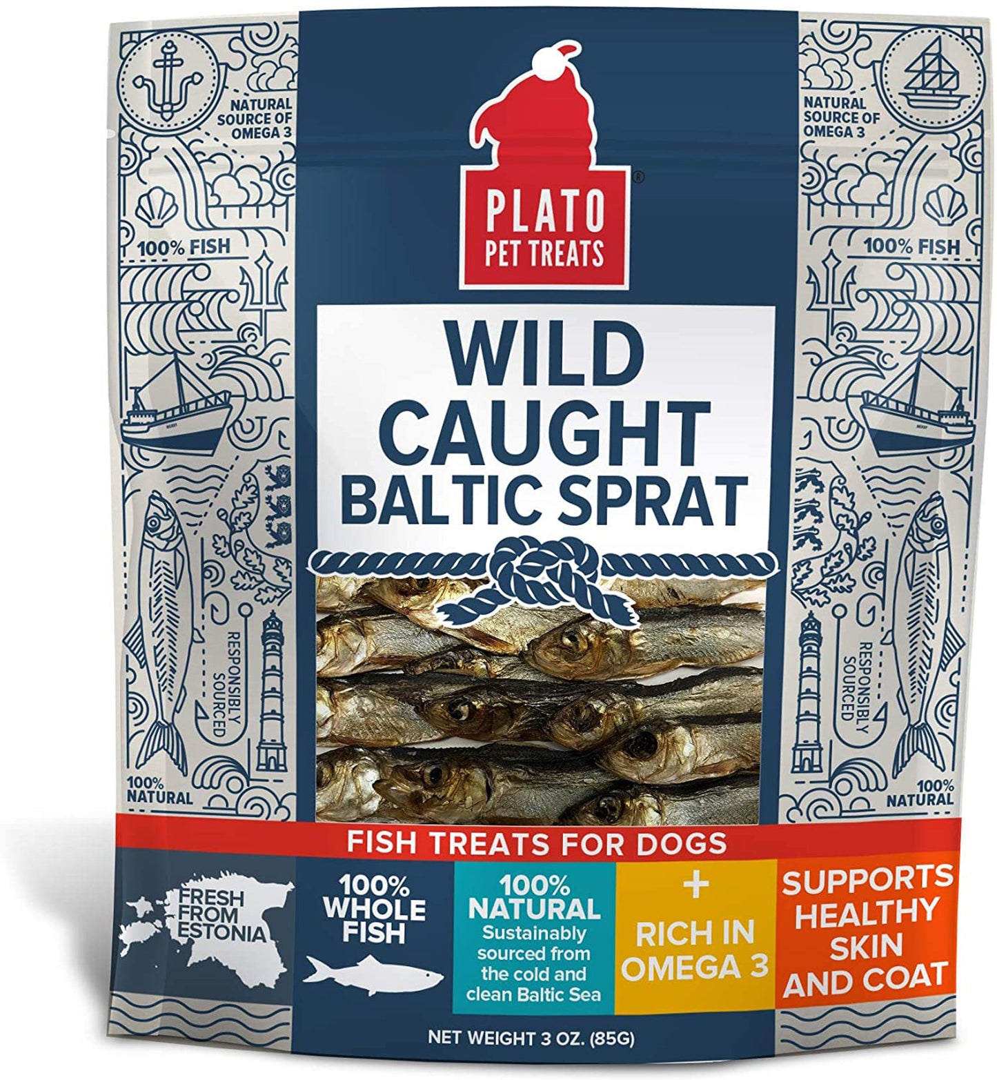 Plato Dog Baltic Sprat On The Go 100 Piece