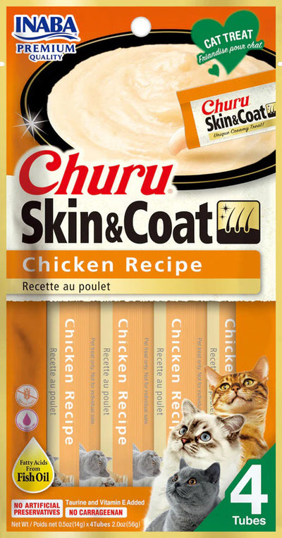 **Inaba Cat Churu Purees Skin&Coat Chicken 2Oz/6Ct