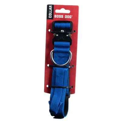 Boss Dog Tactical Adjustable Dog Collar Blue, 1ea/Medium, 15-18 in