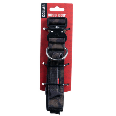 Boss Dog Tactical Adjustable Dog Collar Black Camo, 1ea/Medium, 15-18 in