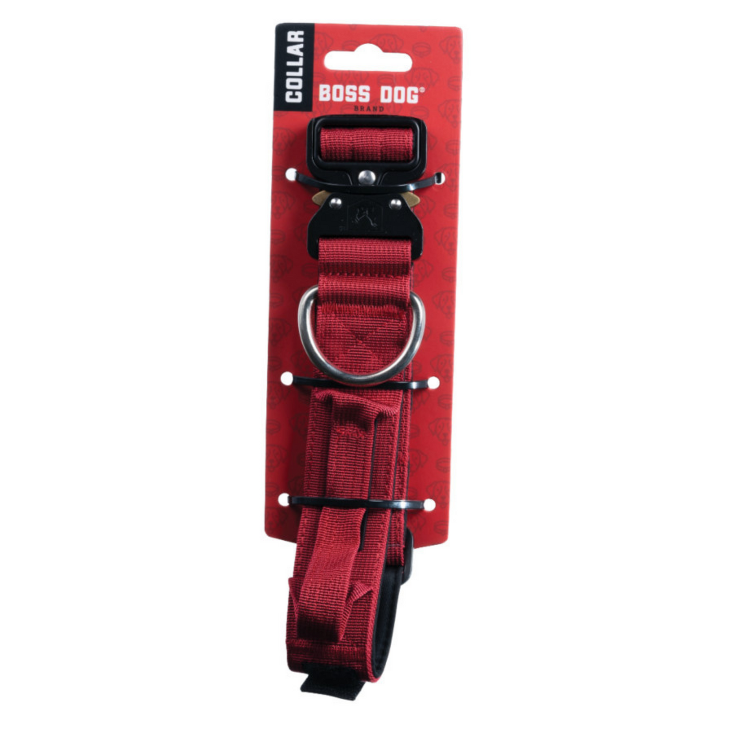 Boss Dog Tactical Adjustable Dog Collar Red, 1ea/Large, 17-22 in