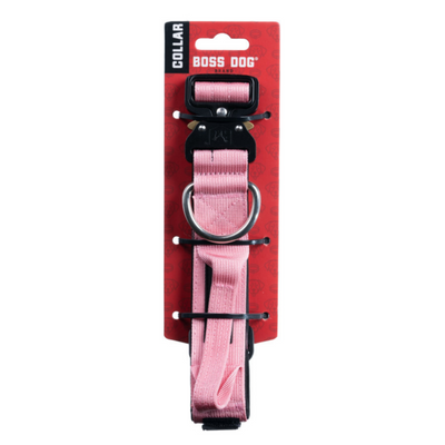 Boss Dog Tactical Adjustable Dog Collar Pink, 1ea/Large, 17-22 in