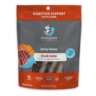 Shameless Dog Jerky Bites Duck/Sweet Potato 5oz.