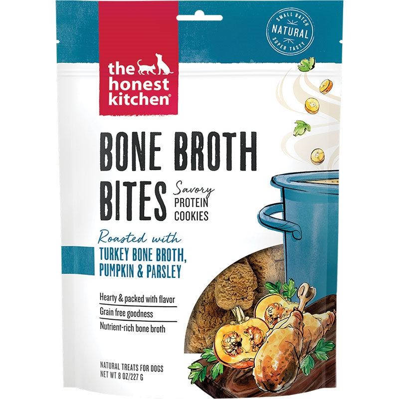 The Honest Kitchen Dog Bone Broth Bites Turkey 8oz.