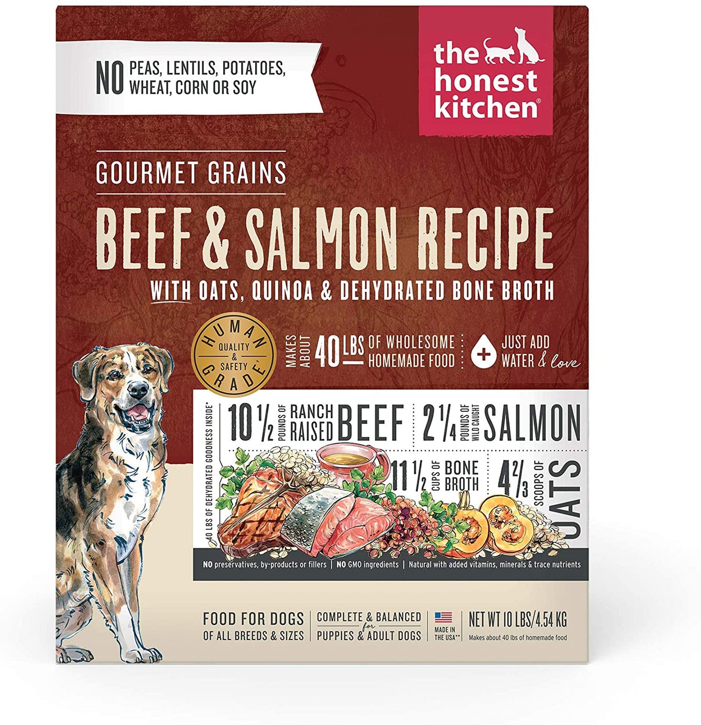 Honest Kitchen Dog Gourmet Grain Beef And Salmon 10Lbs. Box