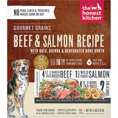 Honest Kitchen Dog Gourmet Grain Beef And Salmon 4Lbs. Box