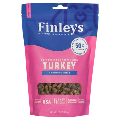 Finleys Dog Soft Chew Training Bites Turkey 16oz.