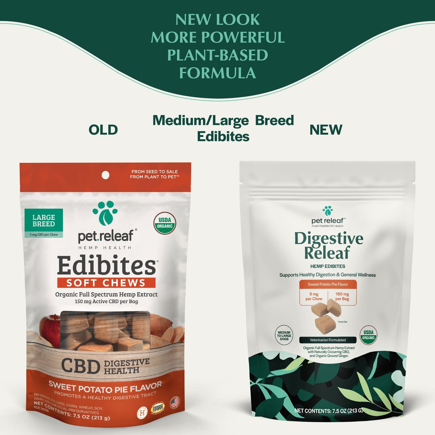 Pet Releaf Digestive Edibites Cbd Medium/ Large Dog 7.5oz. Sweet Potato 6Mg