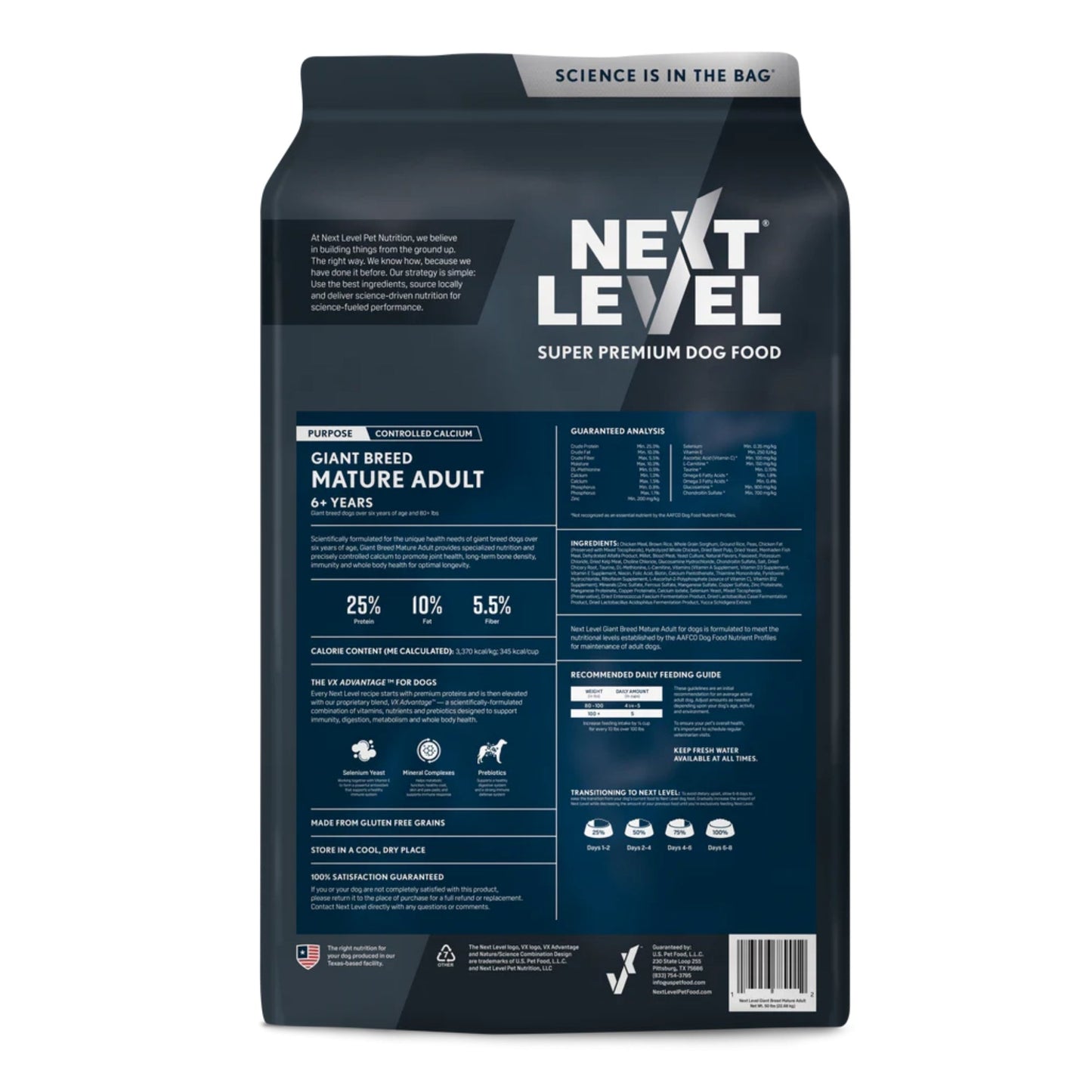 Natures Own Next Level Giant Breed Mature Adult Dog Food 50 Lb